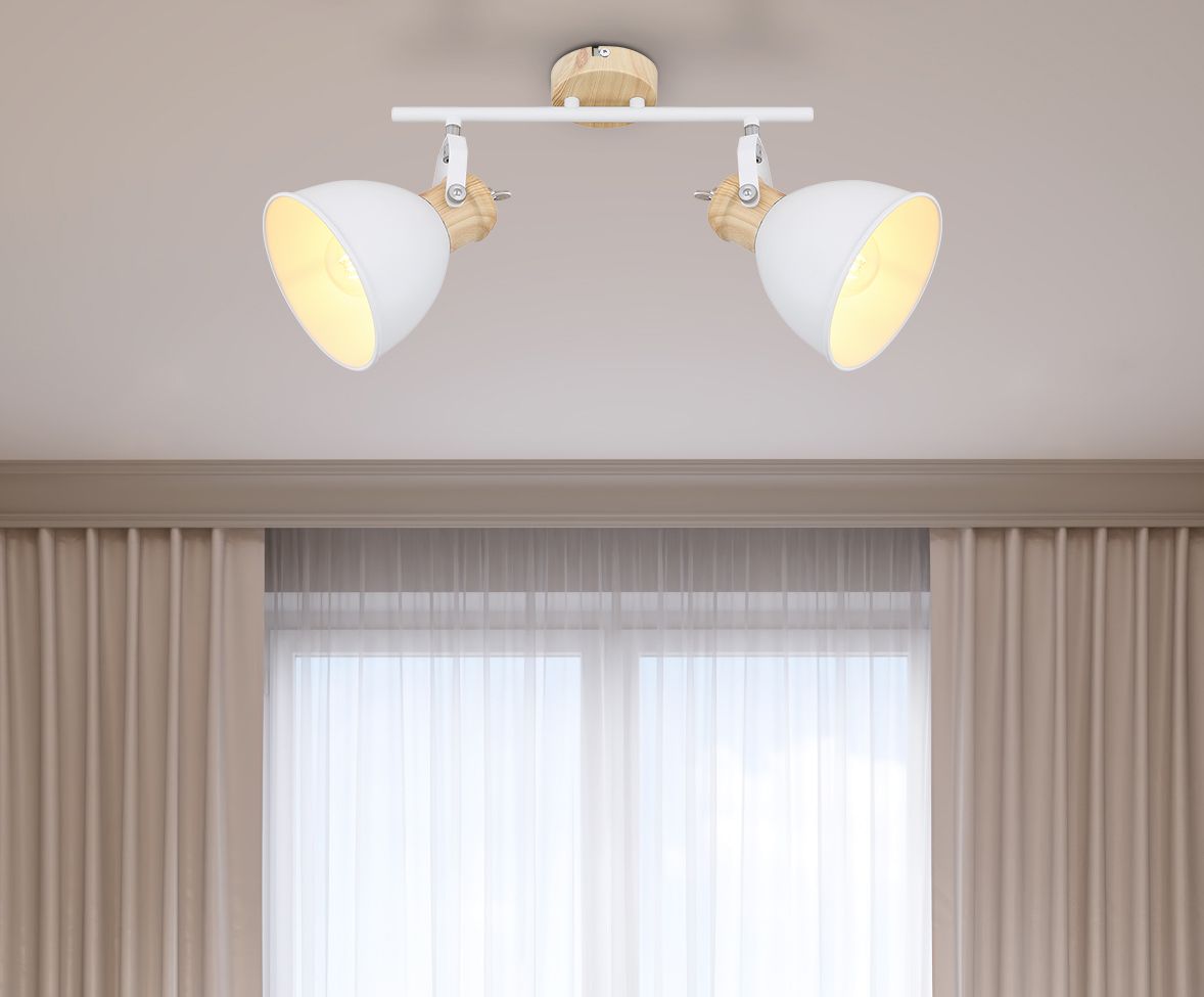 Globo Lighting - WIHO - Strahler Metall weiß, 2x E27