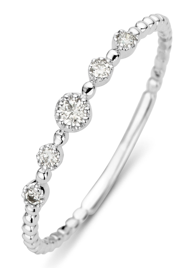 14 karatų baltojo aukso žiedas „Diamond Point Joy“ su 0,09 ct deimantu