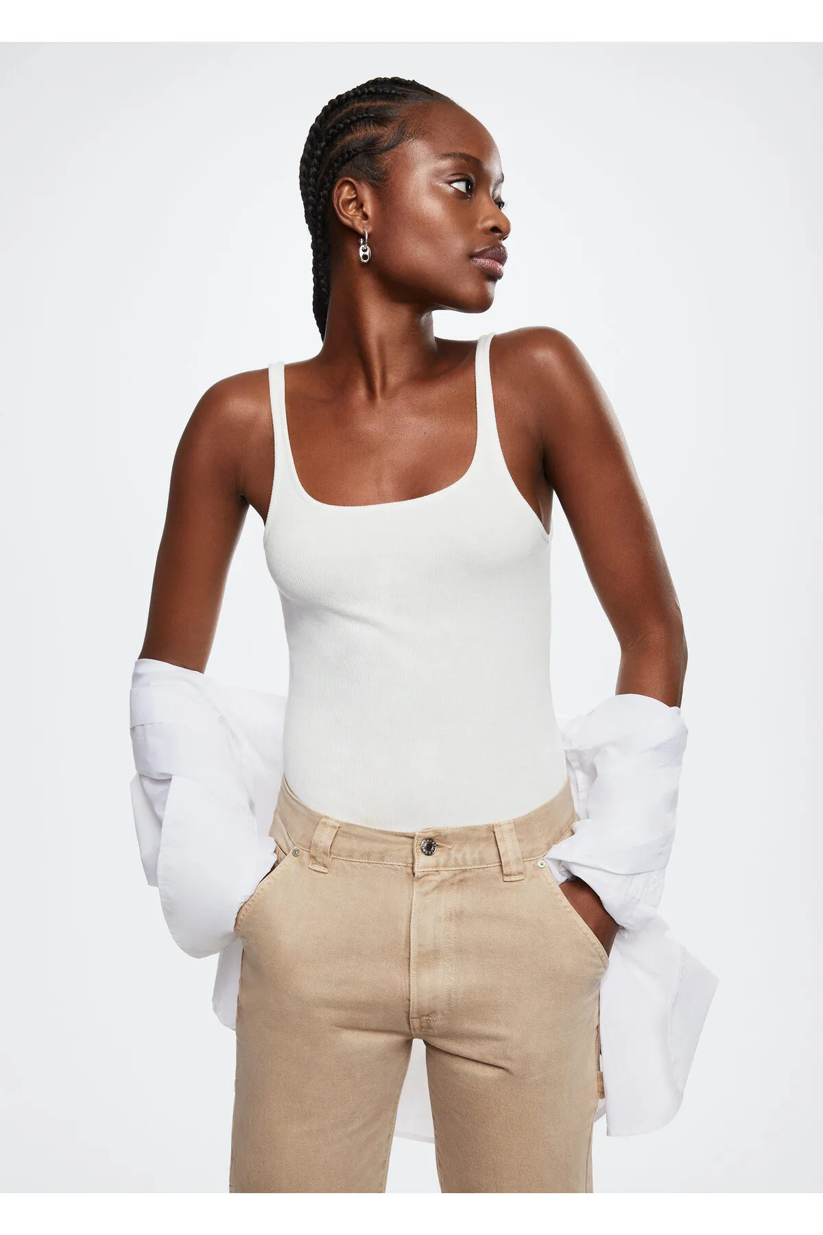 MANGO  Beige Damenjeans 37094399