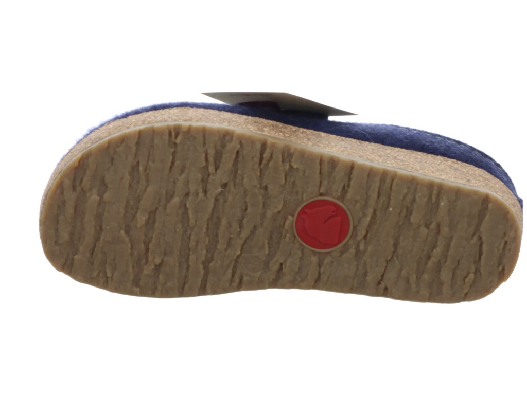 HAFLINGER Hausschuhe blau HAFLINGER Grizzly Filzclog Kanon kapitän