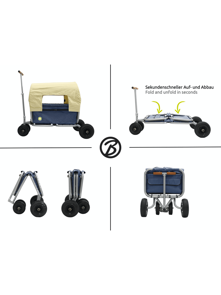 Beachtrekker Beachtrekker LiFe faltbarer Bollerwagen (Blau)   Bremse   Sonnenverdeck günstig kaufen onesize