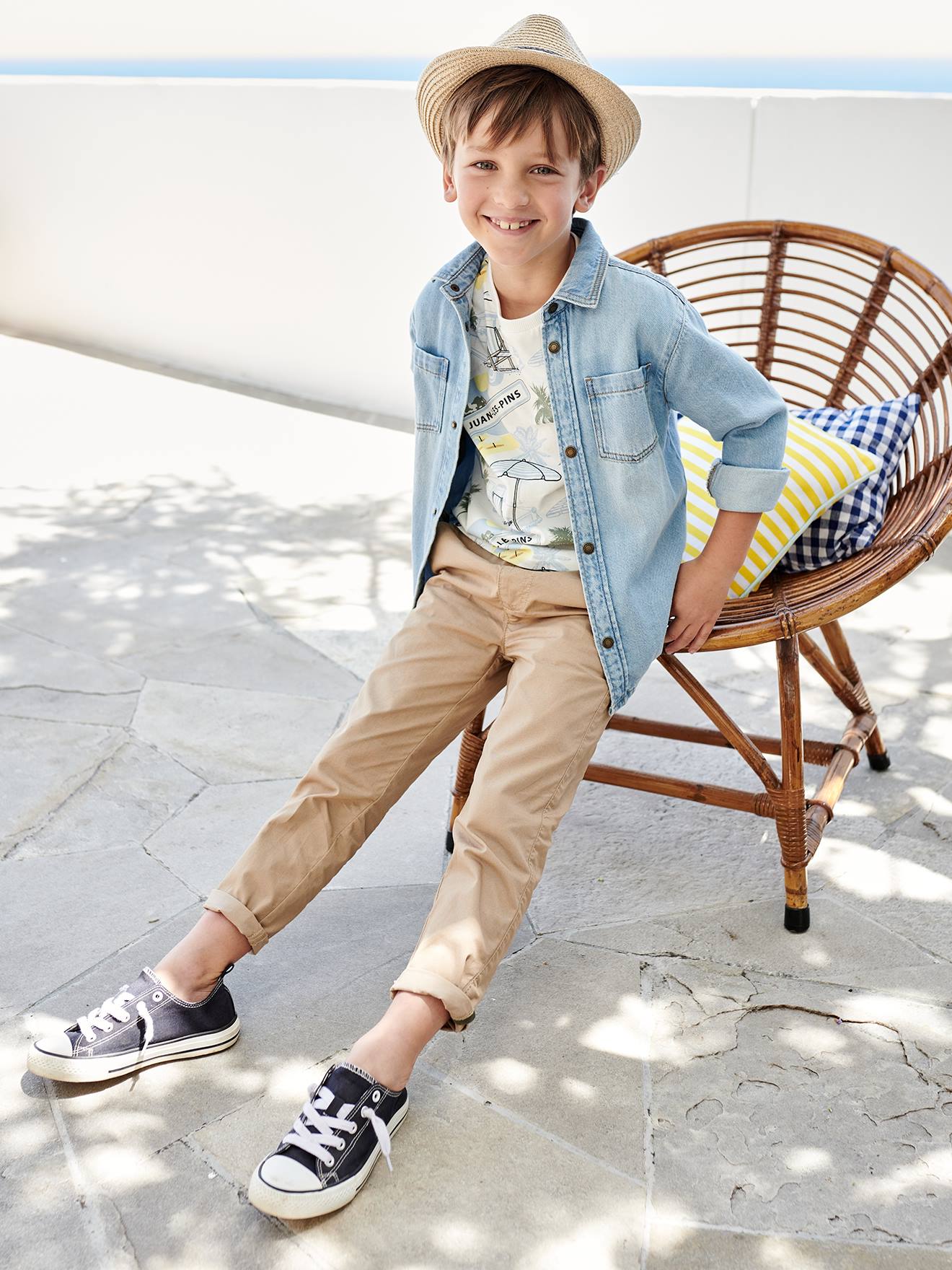 Chemise en jean garçon stone