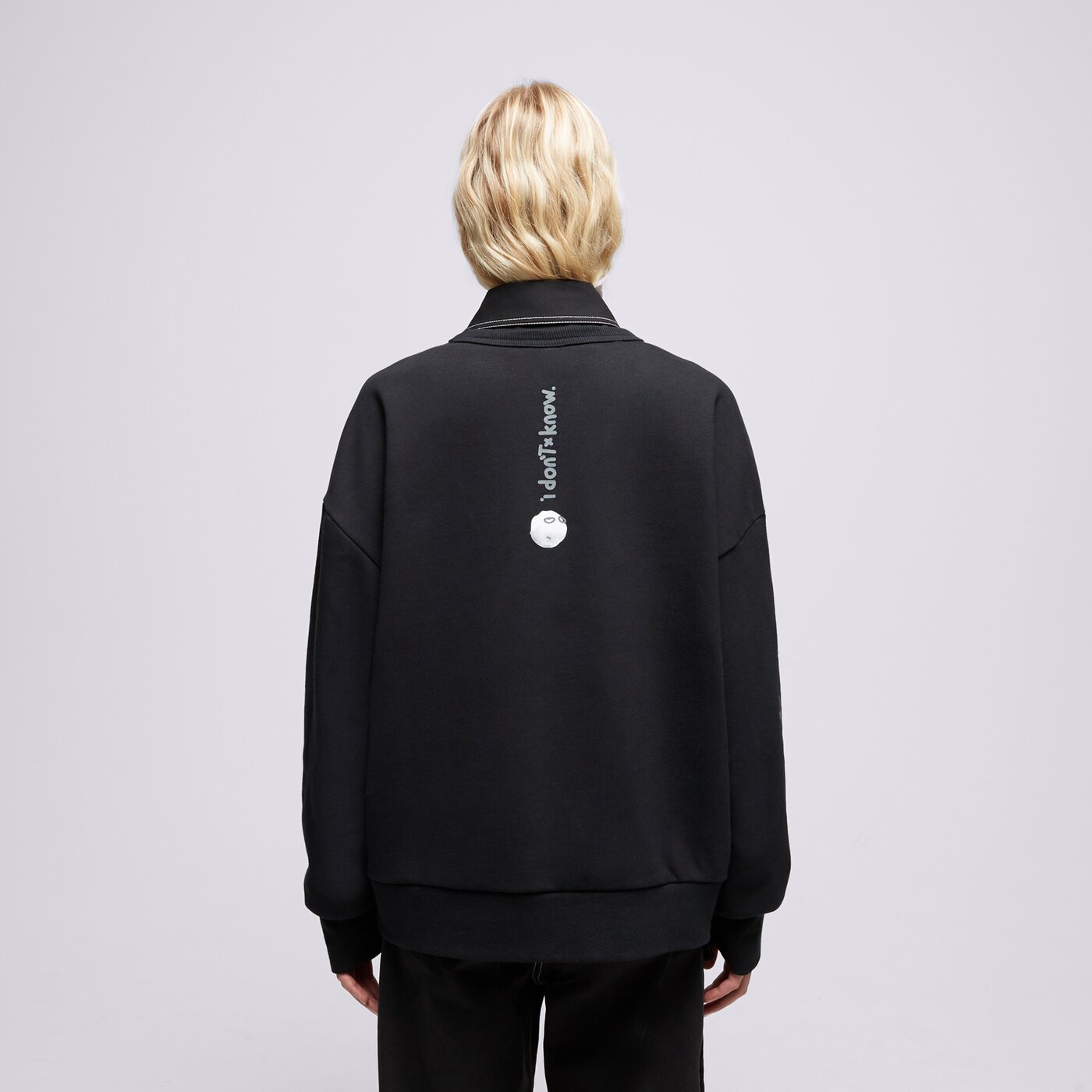 S.NOW JOB SIZEER CREWNECK “I DON'T KNOW” BLACK Schwarz