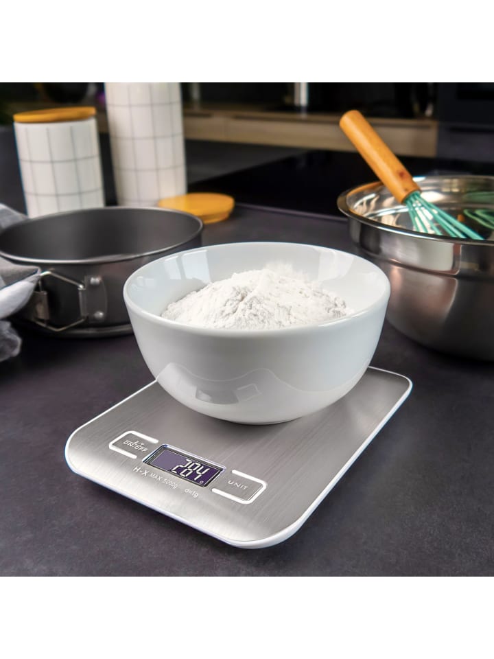 Intirilife Digitale Küchenwaage - 5kg Elektronische Waage in SILBER günstig kaufen onesize