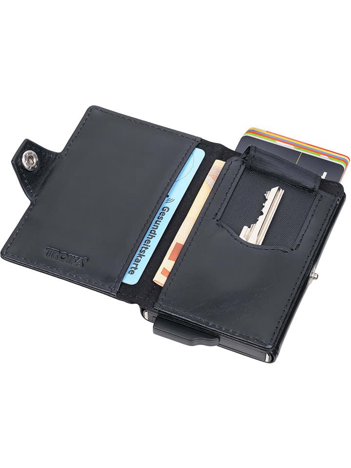Troika Leder-Kreditkartenetui in Schwarz - (B)10,5 x (H)7,5 x (T)2,4 cm günstig kaufen onesize