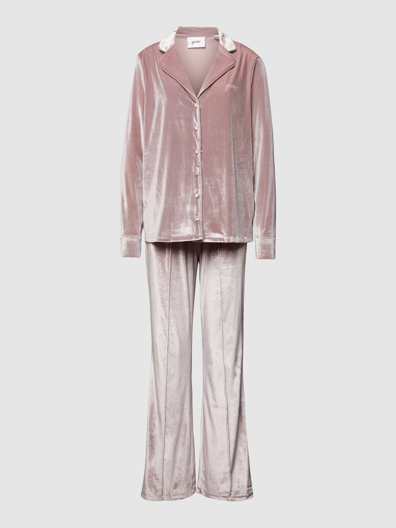 Pyjama mit Label-Stitching Modell 'CATE' in beige