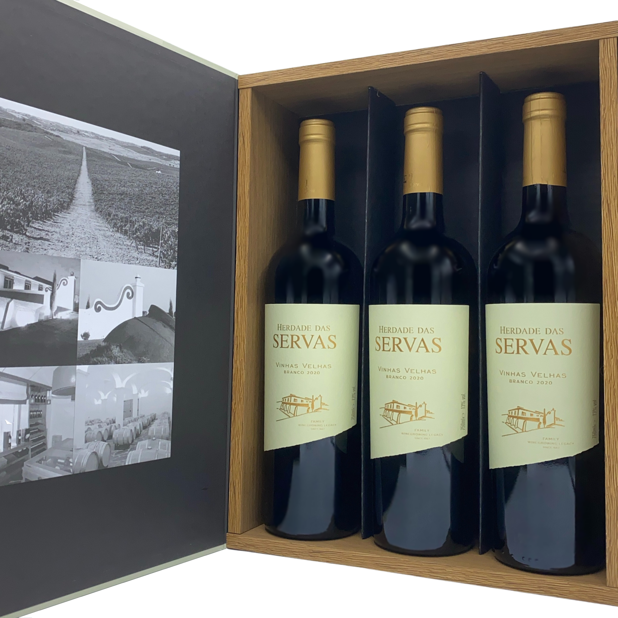 HERDADE DAS SERVAS VINHAS VELHAS WEISSWEIN 2020 (3er-Set mit edler Weinkiste)