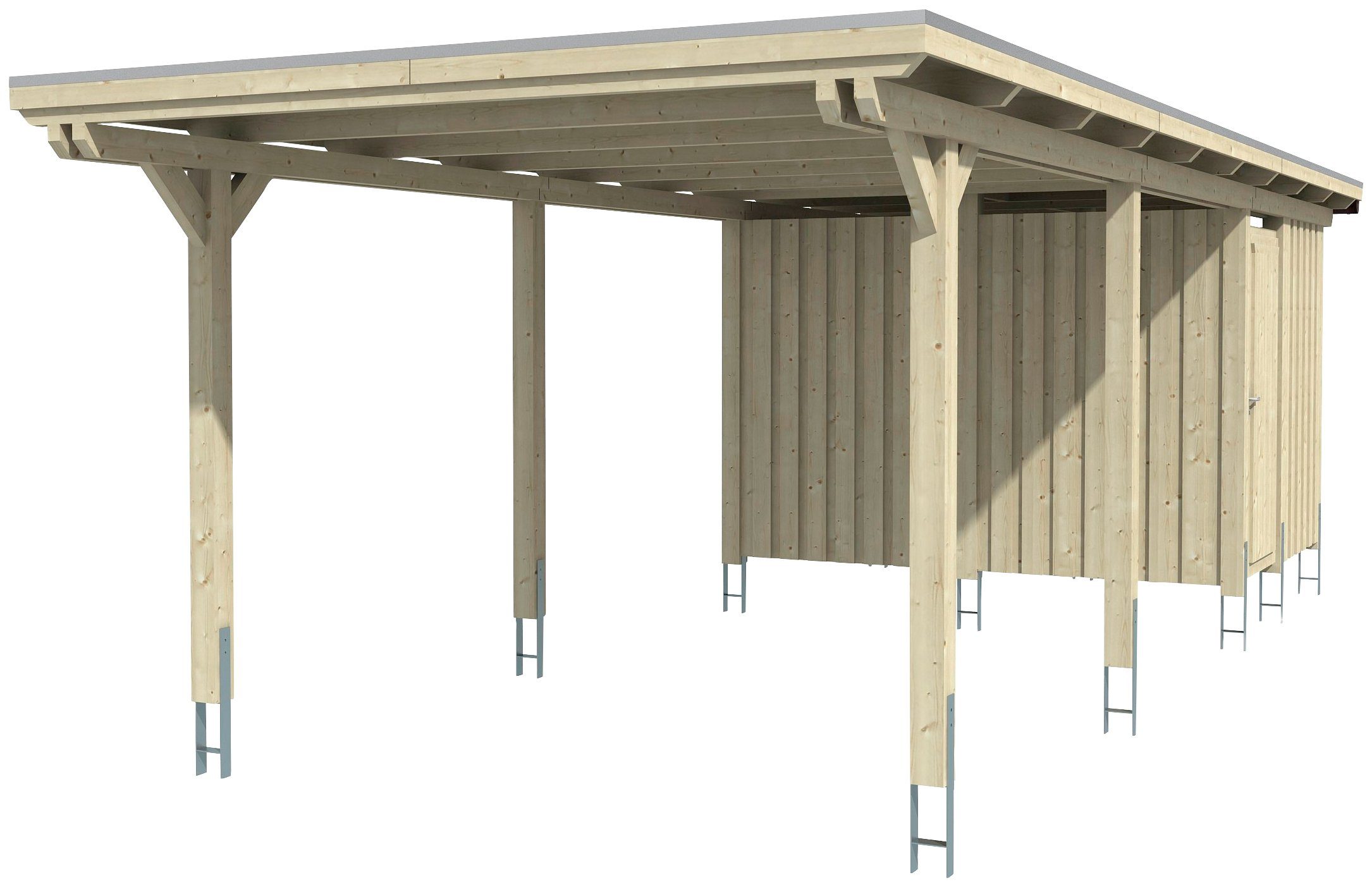 Skanholz Einzelcarport Emsland, BxT: 354x846 cm, 223 cm Einfahrtshöhe