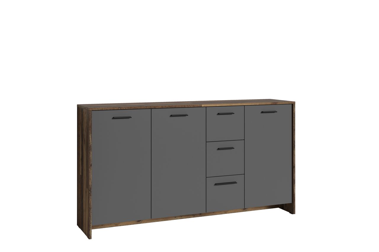 byLiving BEN Sideboard, Breite 153 cm, Old-Wood-Optik, anthrazit