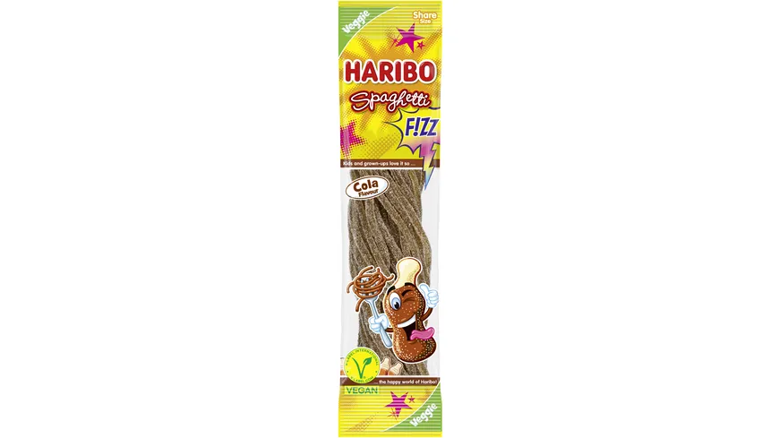 Haribo Fruchtgummi Spaghetti Fizz Cola Sauer Veggie 200 g