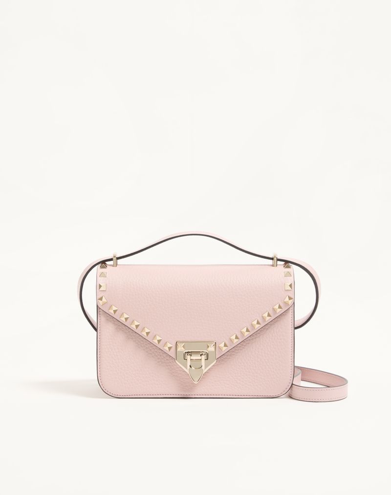 Valentino Garavani Rockstud Lille Skuldertaske i Kornet Kalveskind