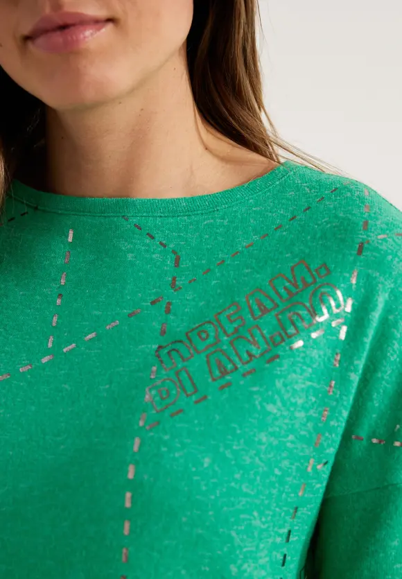 CECIL Langarmshirt mit Folienprint
