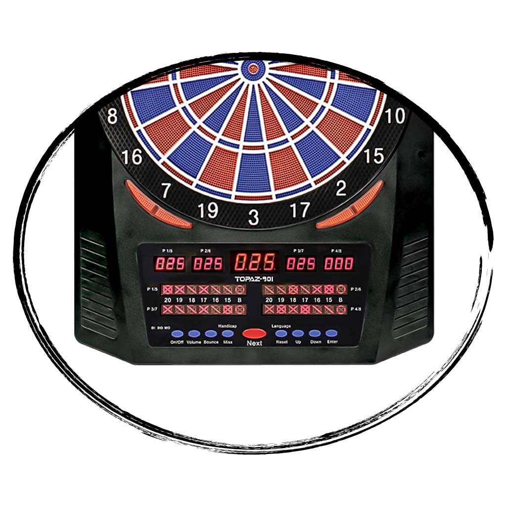 Carromco ELEKTRONIK DARTBOARD TOPAZ-901, MIT ADAPTER, 2-LOCH ABSTAND