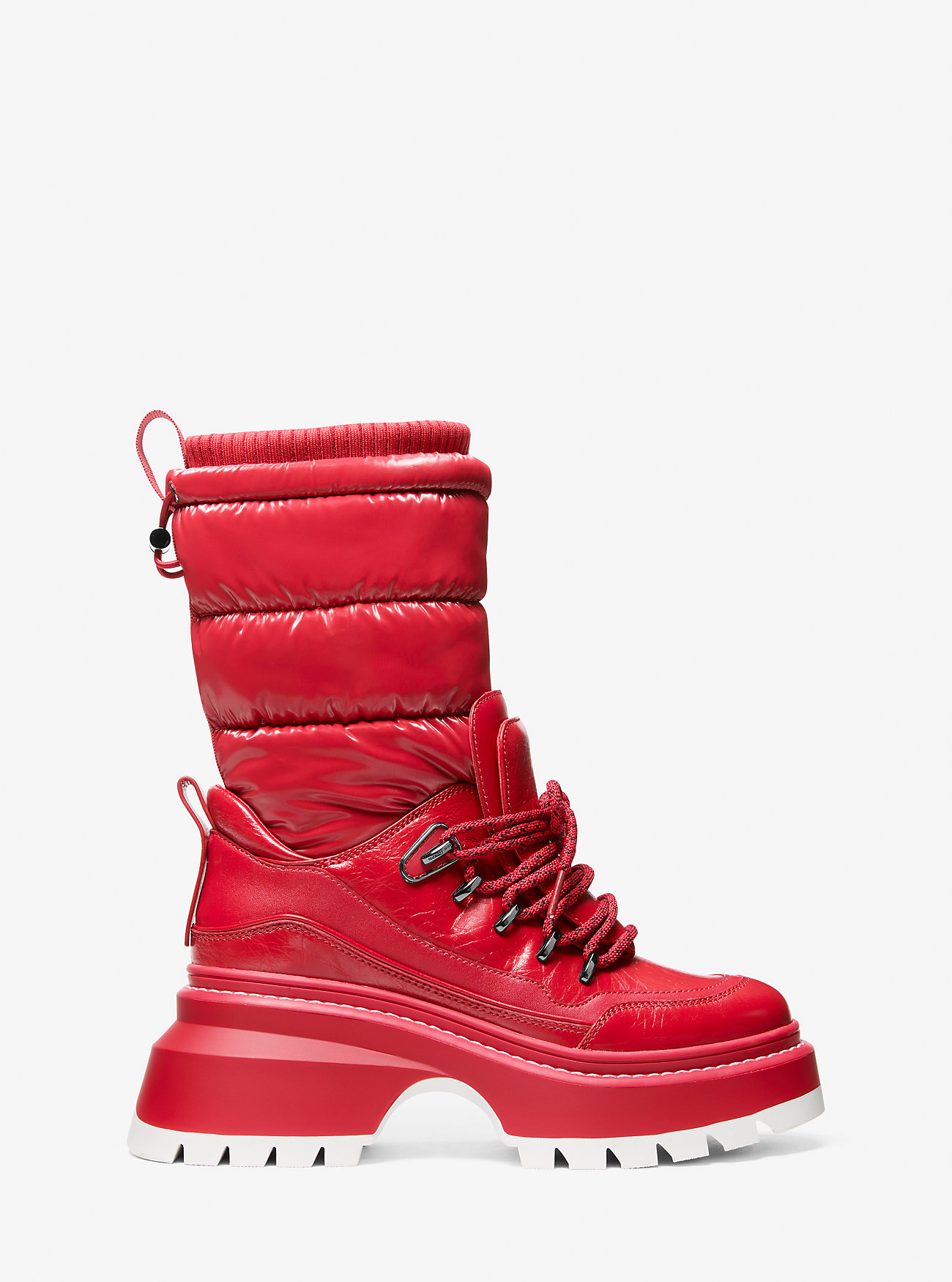 Shiloh Mixed-Media Boot - CRIMSON