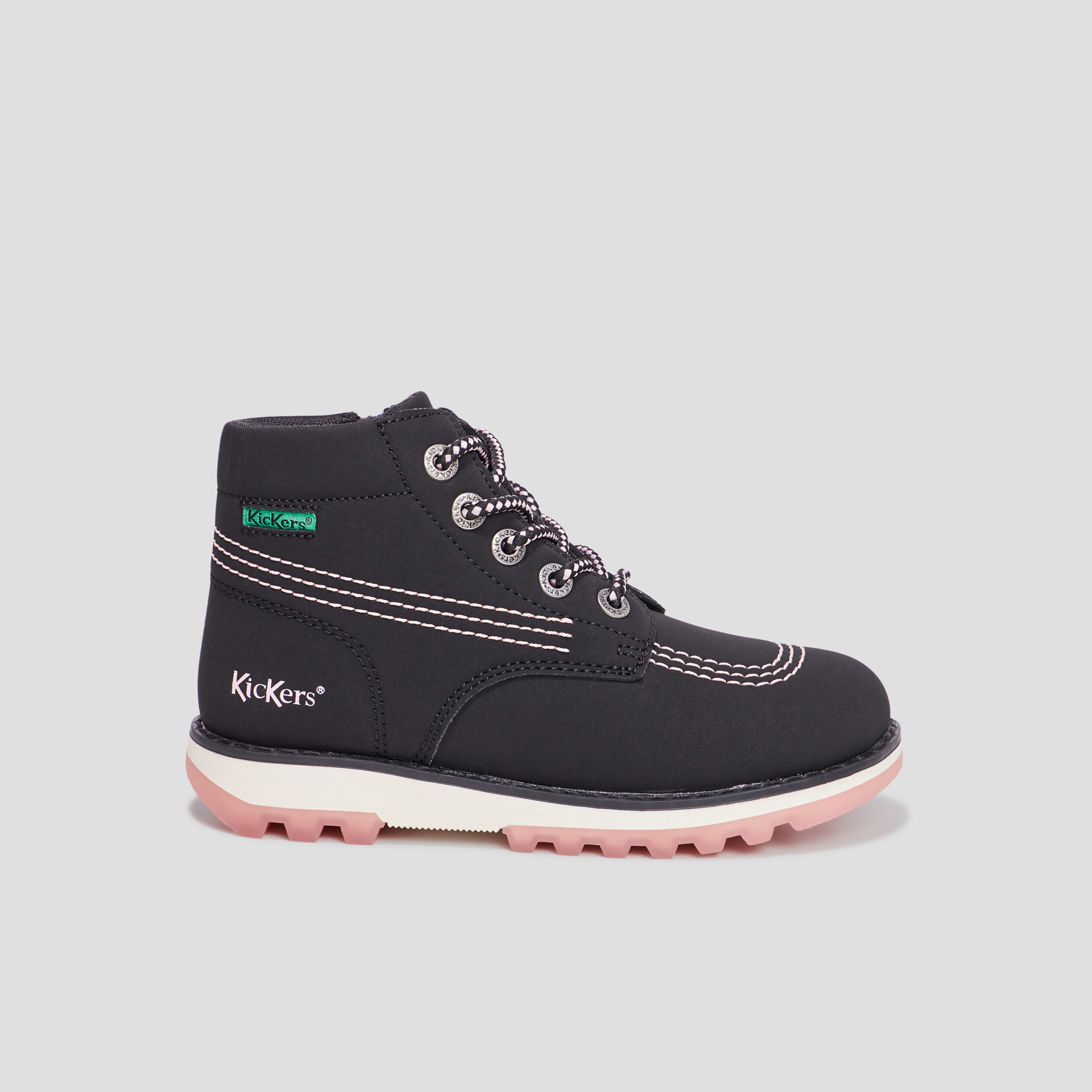 Bottines zippées Kickers Krally noir fille | La Halle