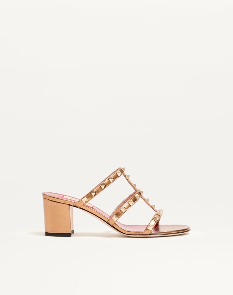 Slide Rockstud Sandal i lamineret nappa 60mm