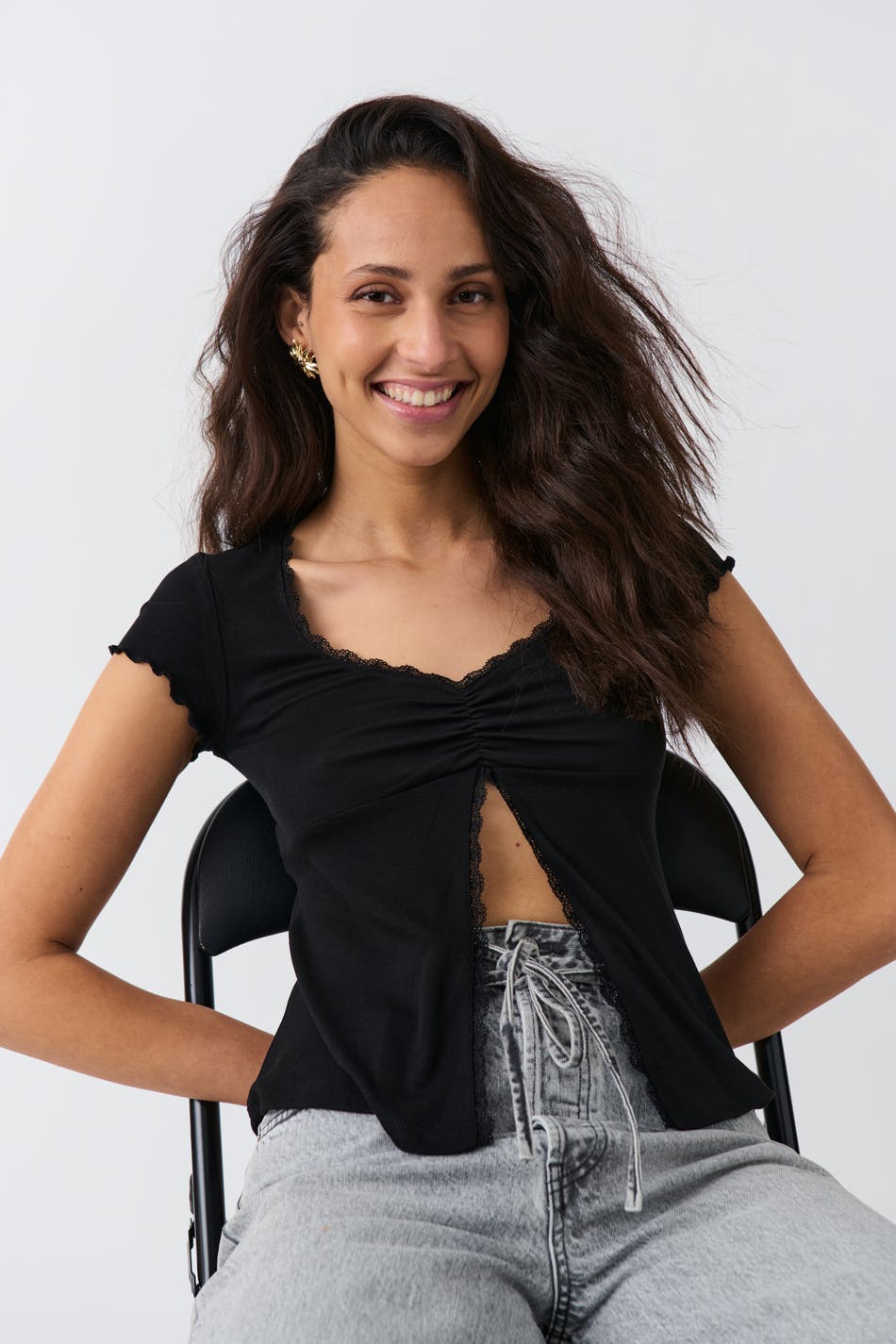 Lace detail top