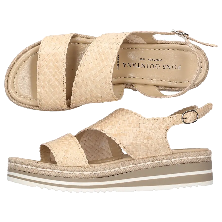 Pons Quintana - Plateausandalen MILAN Kalbsleder - beige