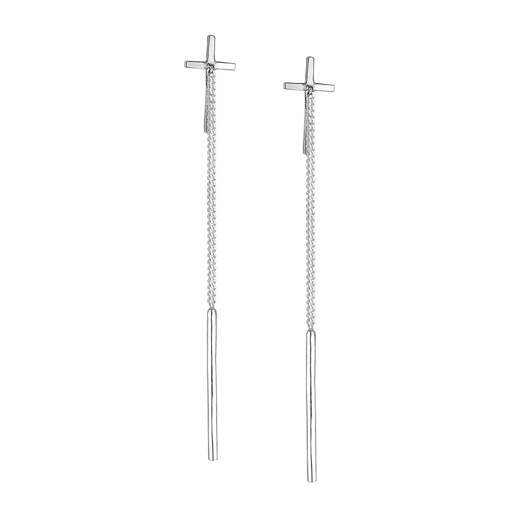 Elli Elli Boucles d'Oreilles Ohrhänger Kreuz Symbol Geo Blogger 925er Silber Boucles d'oreilles