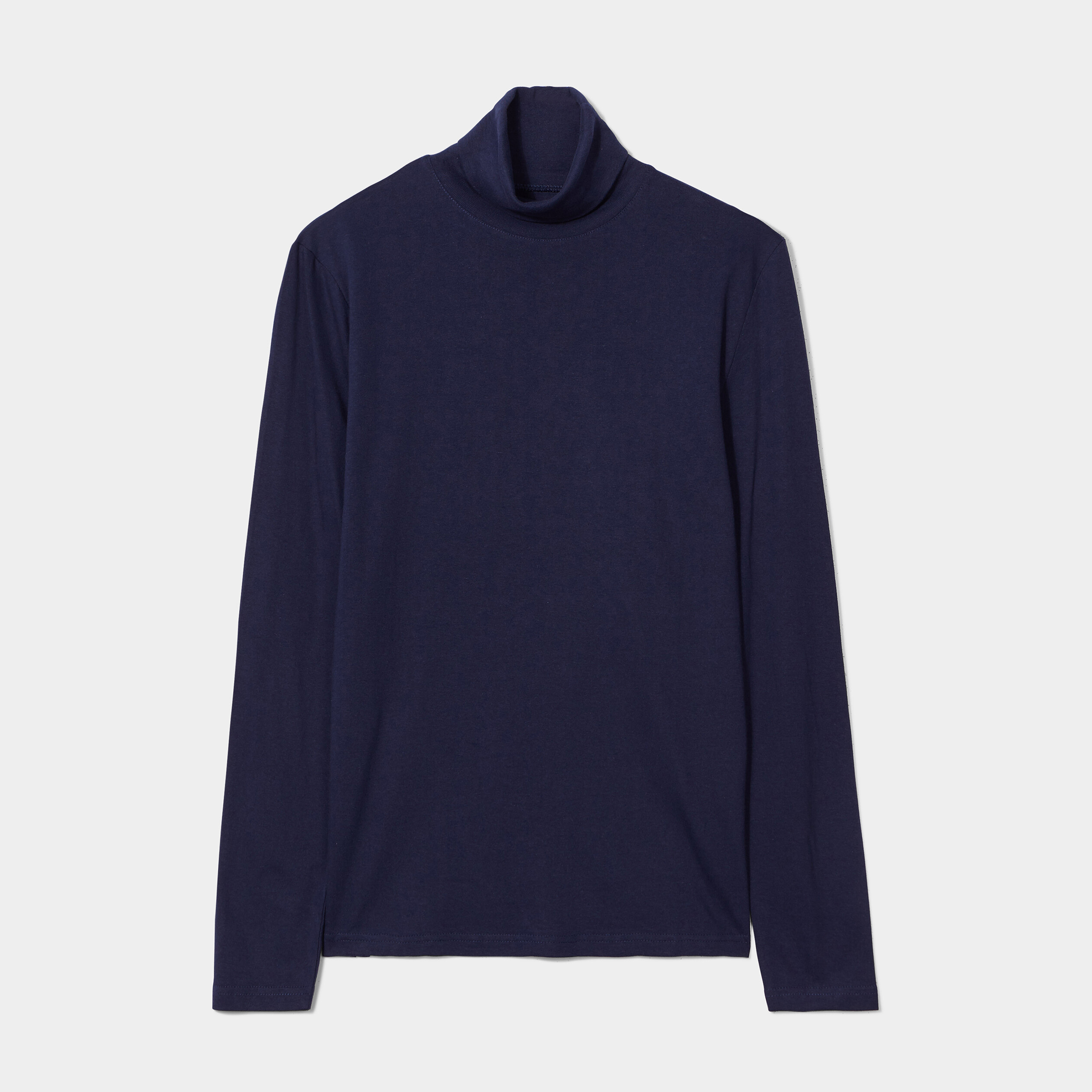 T-shirt col roulé manches longues bleu marine homme | La Halle
