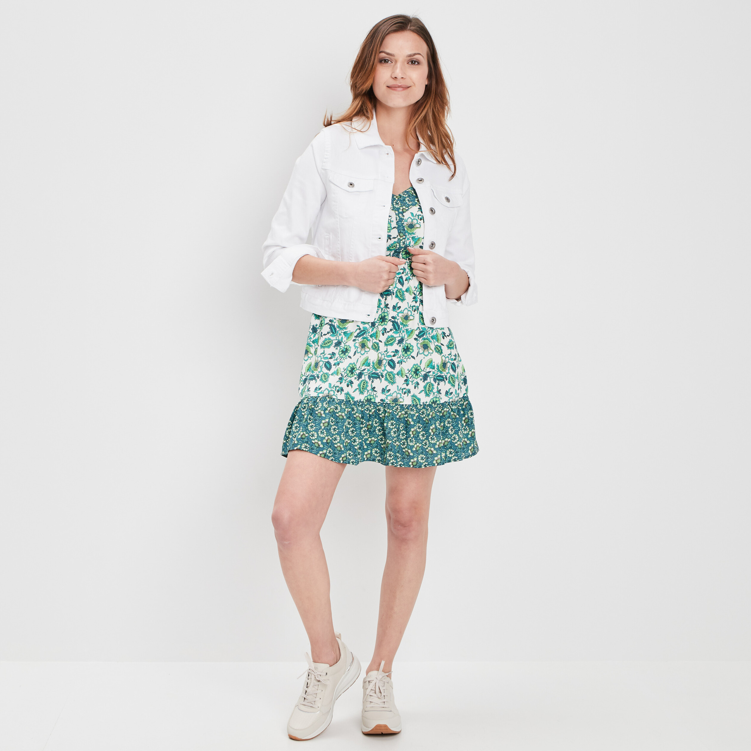 Robe patineuse bretelles fines ecru femme | La Halle