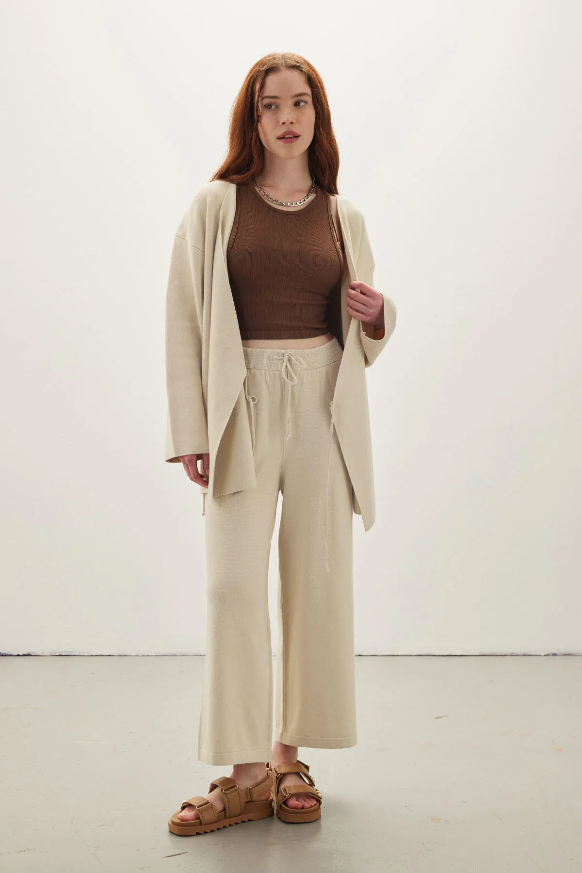 Manuka  Feinstrickhose Beige