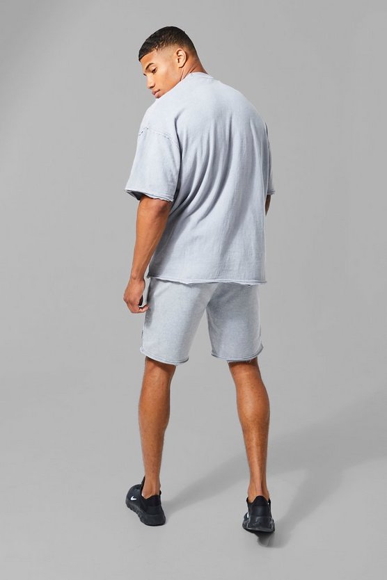 Oversize Man Active T-Shirt mit Acid-Waschung