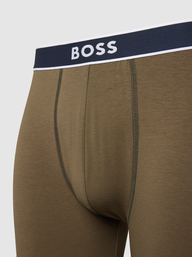 Leggings mit elastischem Label-Bund Modell 'Long John' in olivgrün