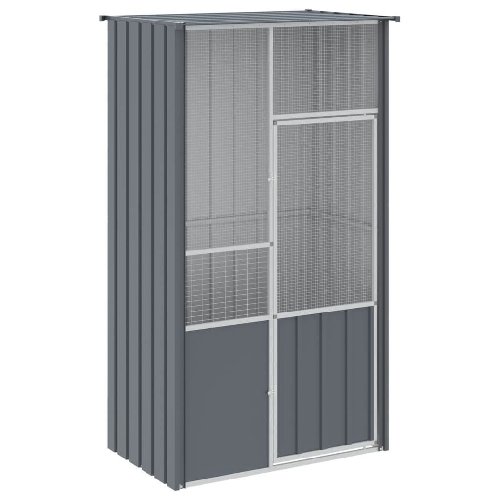 vidaXL Vogelkäfig Voliere Anthrazit 115x78x200 cm Verzinkter Stahl