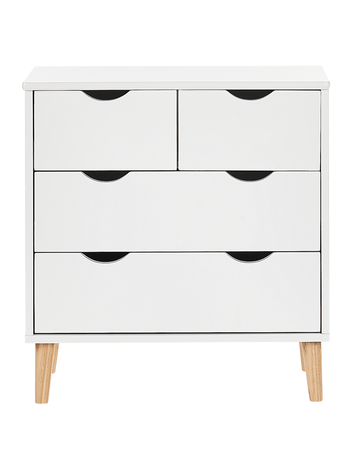 Beliani Kommode SIMMIE in Weiß/Heller Holzfarbton - (W) 60 x (H) 62 x (L) 30 cm günstig kaufen onesize