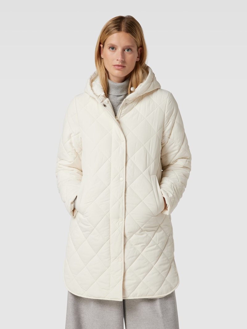 Steppmantel mit Druckknopfleiste in offwhite