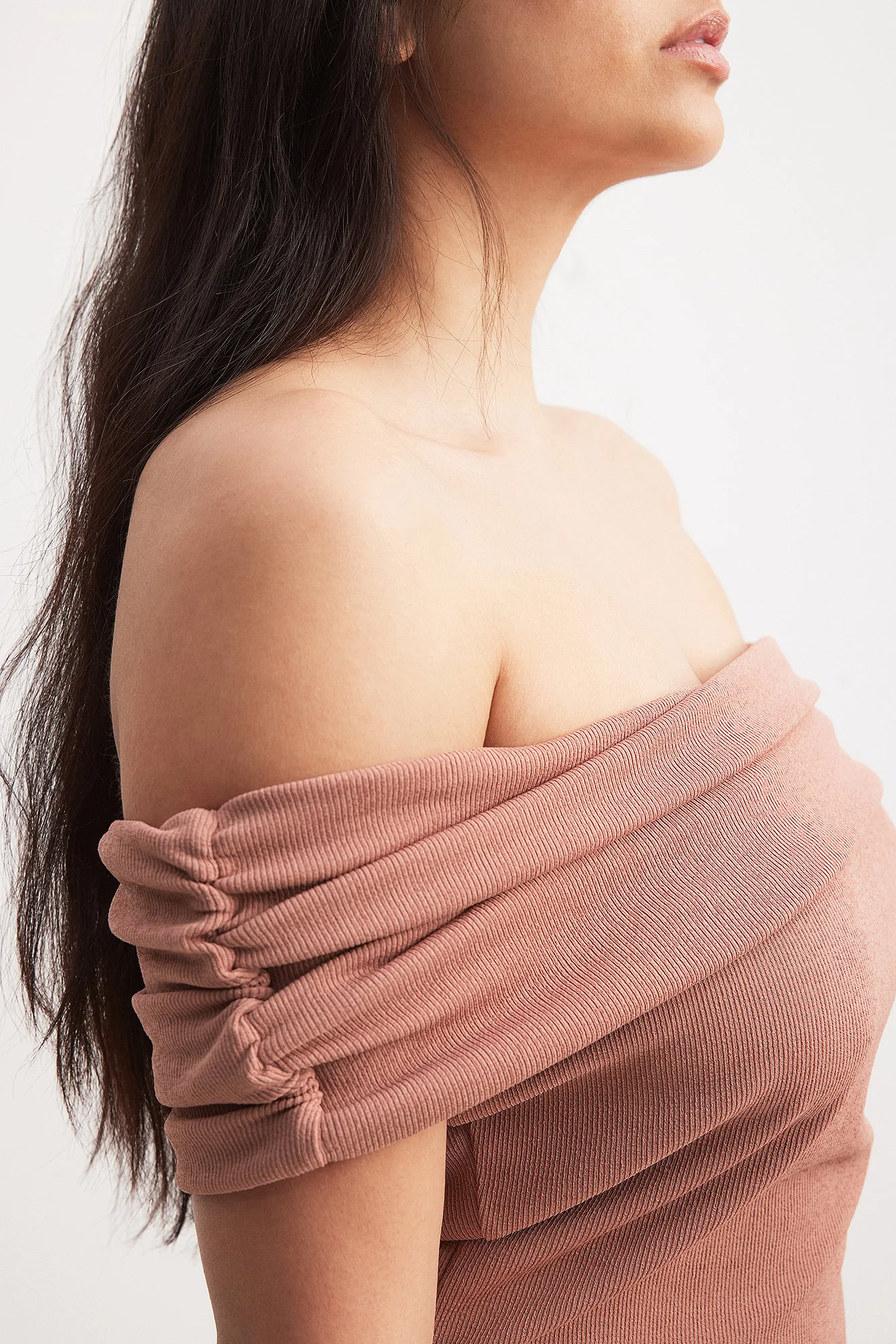 Off Shoulder Flounce Midi Dress
