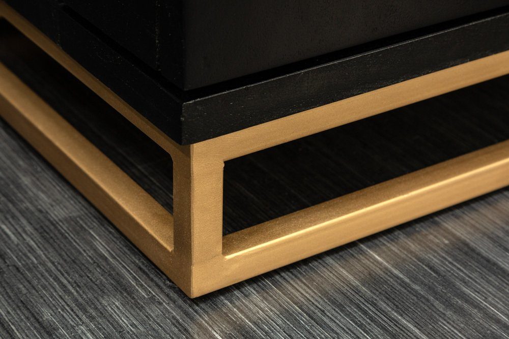 riess-ambiente Barschrank ANGEL 140cm schwarz / gold (1-St) Massivholz · Metall · Highboard · Küche · Wohnzimmer · Design