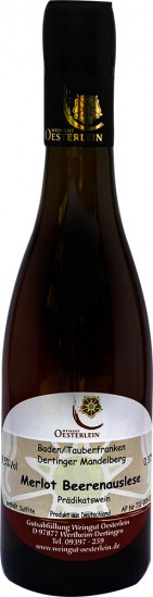 2016 Dertinger Mandelberg Merlot Beerenauslese edelsüß 0,375 L - Weingut Oesterlein