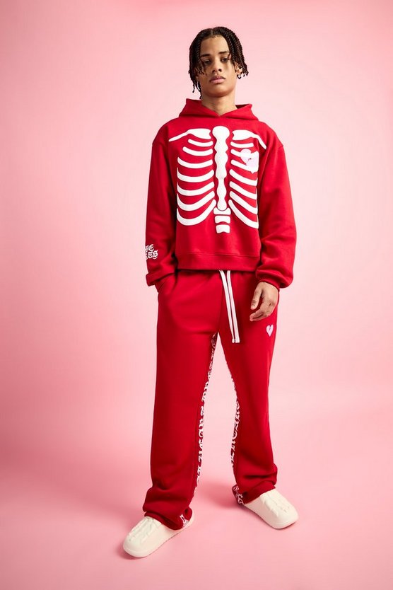 Kastiger Oversize Hoodie mit Heart Breaker Print