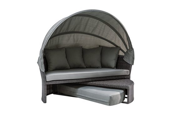 riess-ambiente Loungebett PLAYA LIVING 165cm anthrazit / grau, 2 Teile, Outdoor · Gartenmöbel · Sonneninsel · drehbarer Sitzfläche · Modern