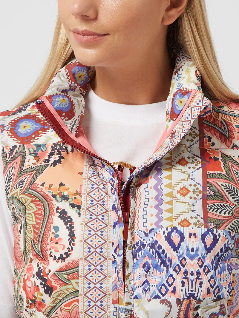 Weste mit Paisley-Muster in bleu