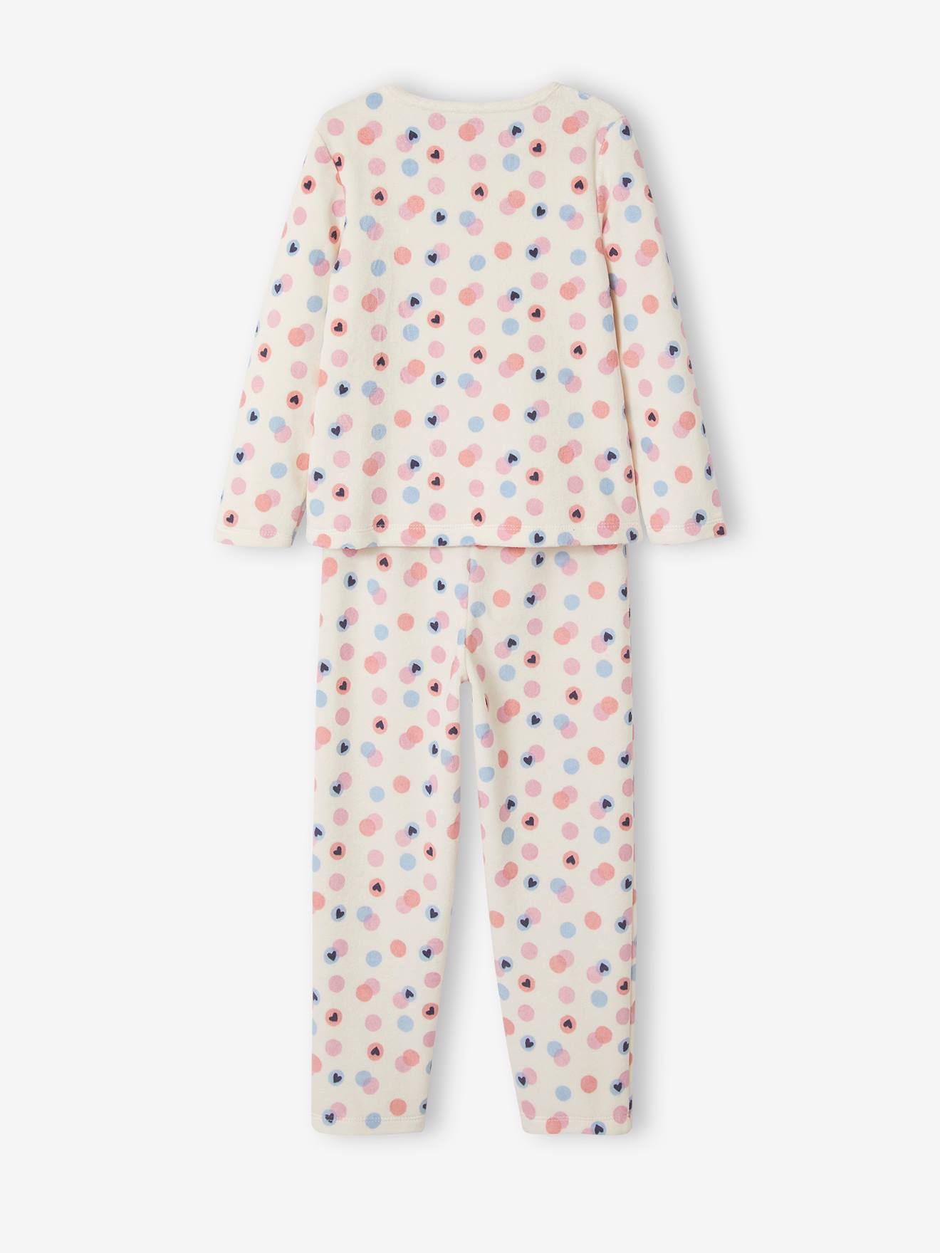Lot de 2 pyjamas velours coeurs fille marine