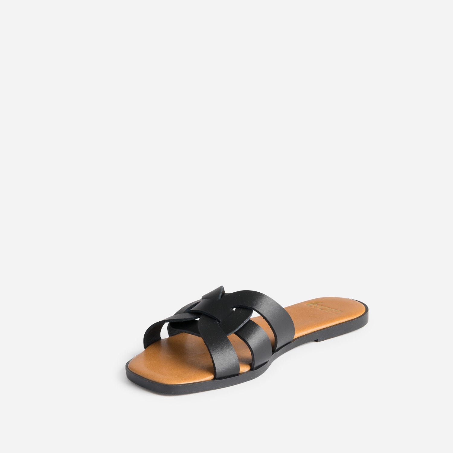 Mule noire en cuir
