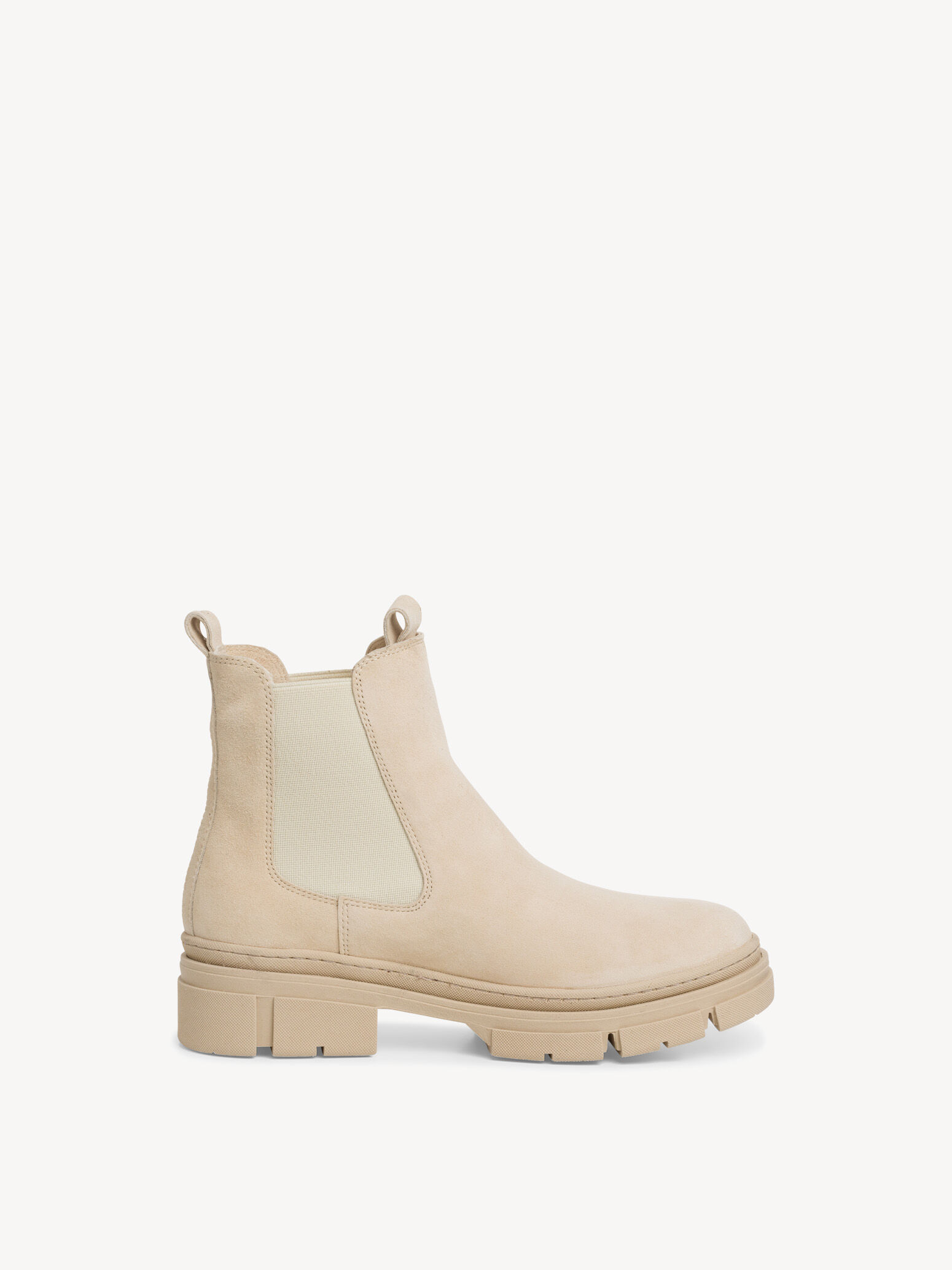 Bottine Chelsea en cuir - beige