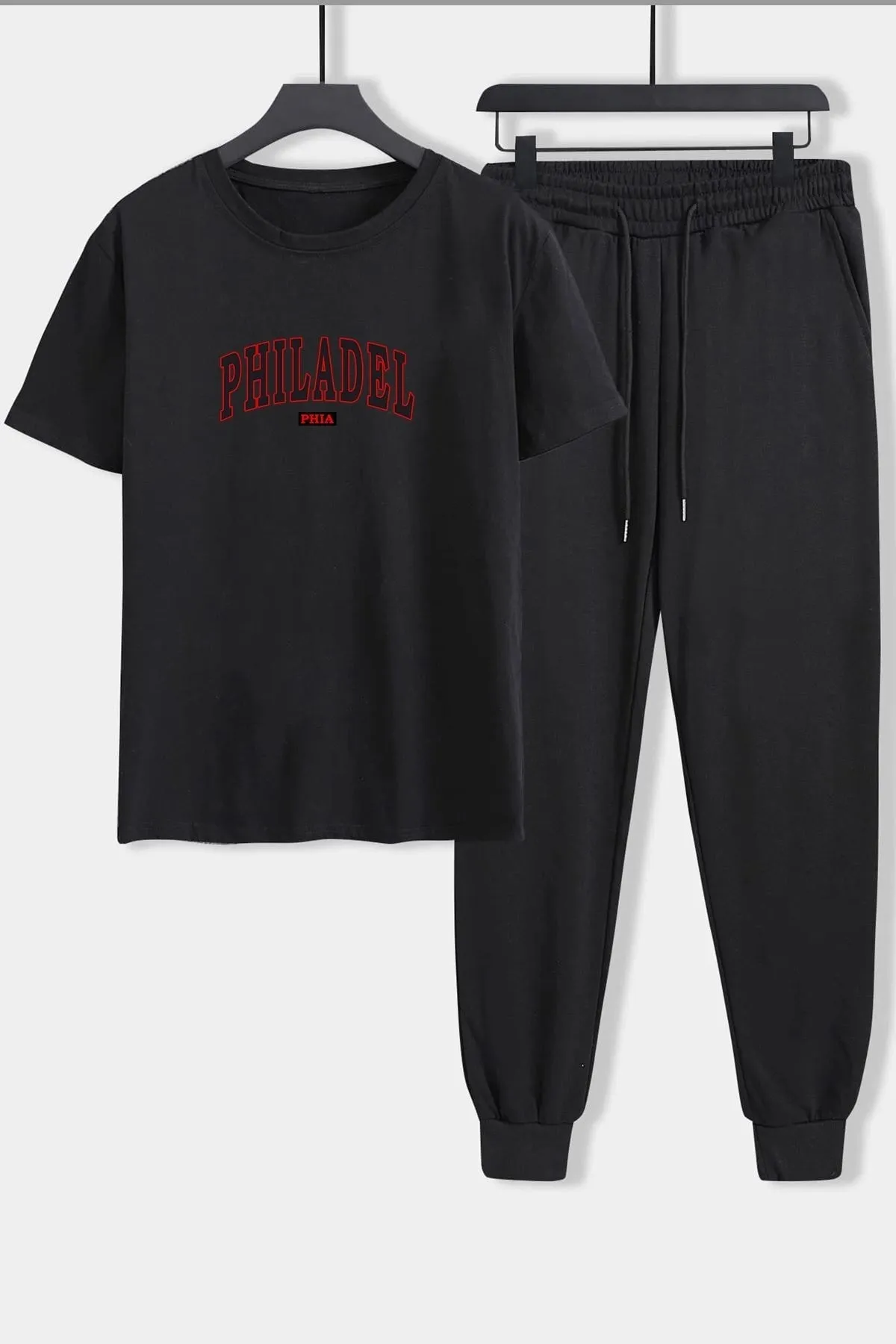 uyguntarz  Zweiteiliges Unisex-Trainingsanzugset mit Philadelphia-Aufdruck