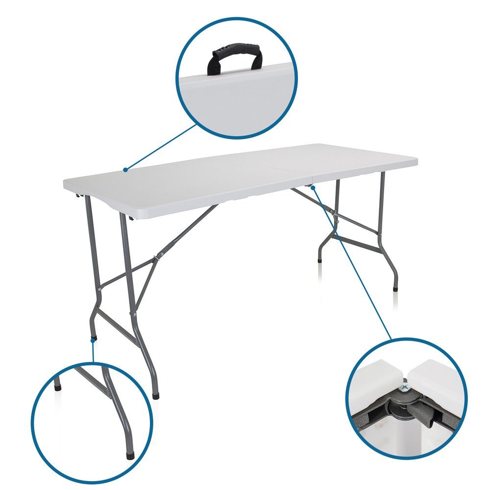 hjh OFFICE Klapptisch Klapptisch EASY UP MULTI II Metall, Kunststoff (1 St), Campingtisch, klappbar, mit Griff