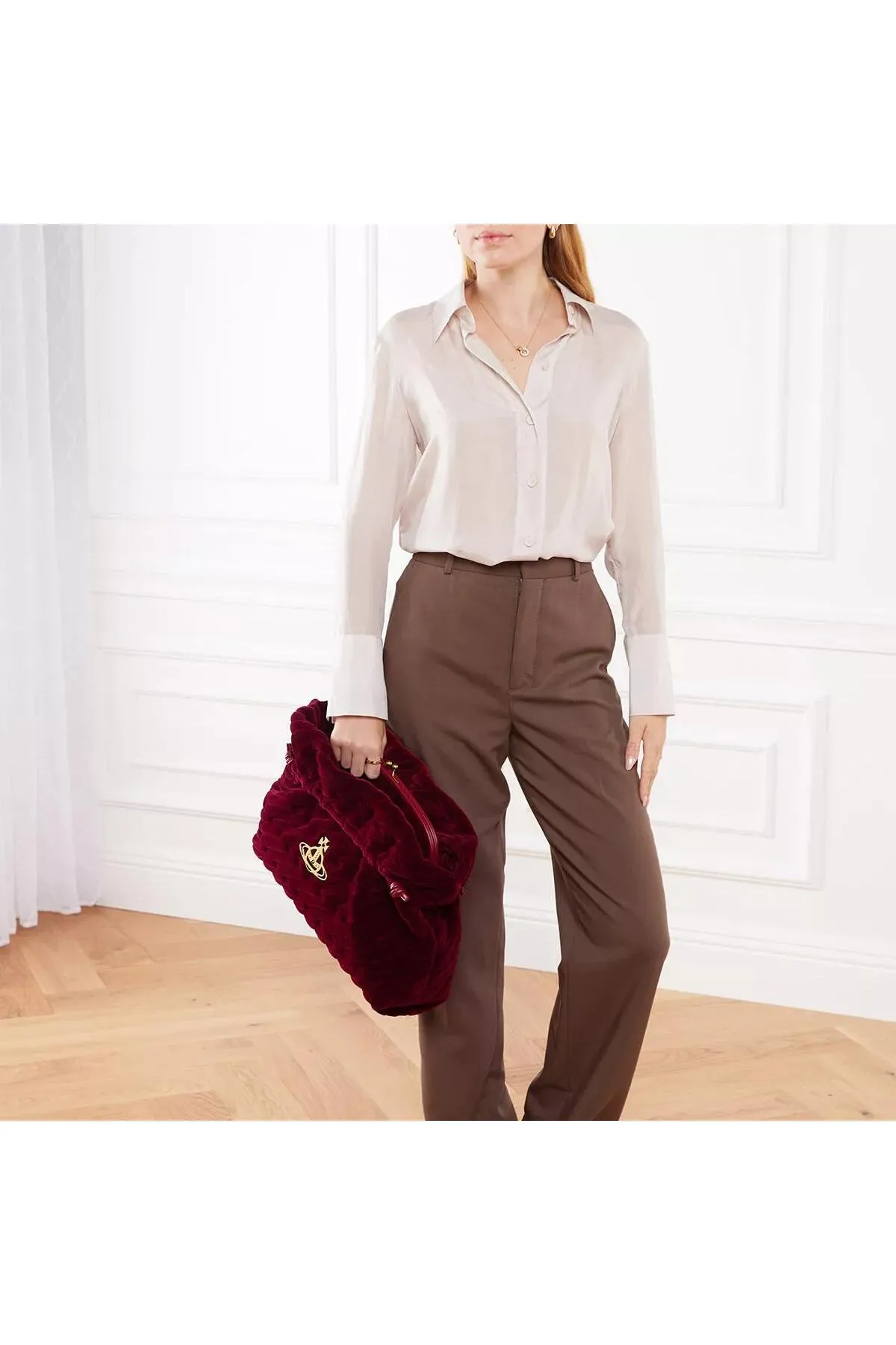 Vivienne Westwood  Große Clutch Eva in Burgunderrot