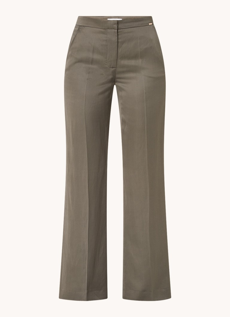 Cinque Cisong high waist wide fit trousers in linen blend