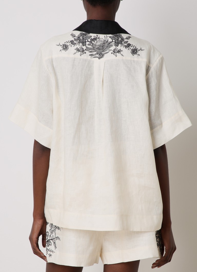 Zimmermann Linen blouse with floral print