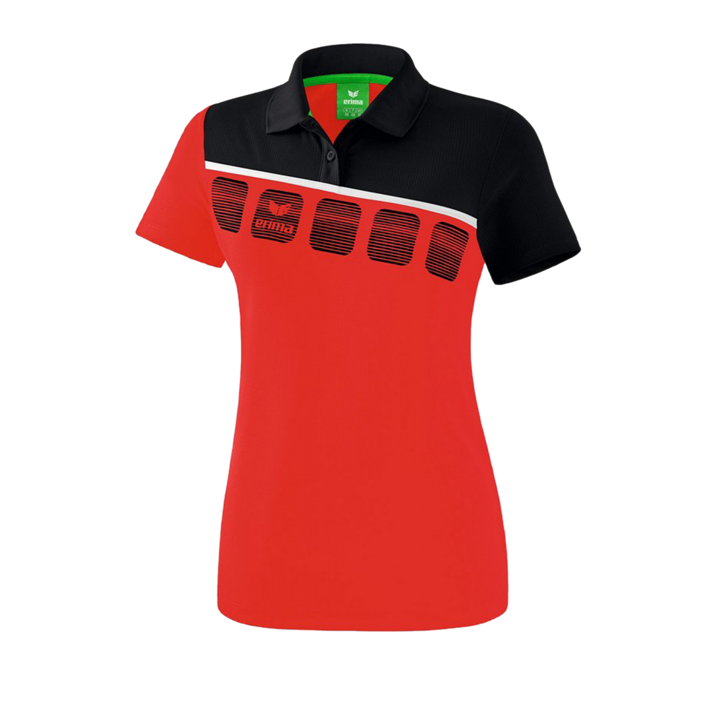 Erima 5-C Poloshirt Damen Rot Schwarz
