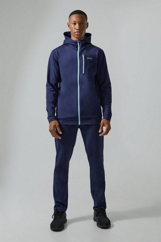 Man Active Colorblock Trainingsanzug mit Kapuze und Reißverschluss