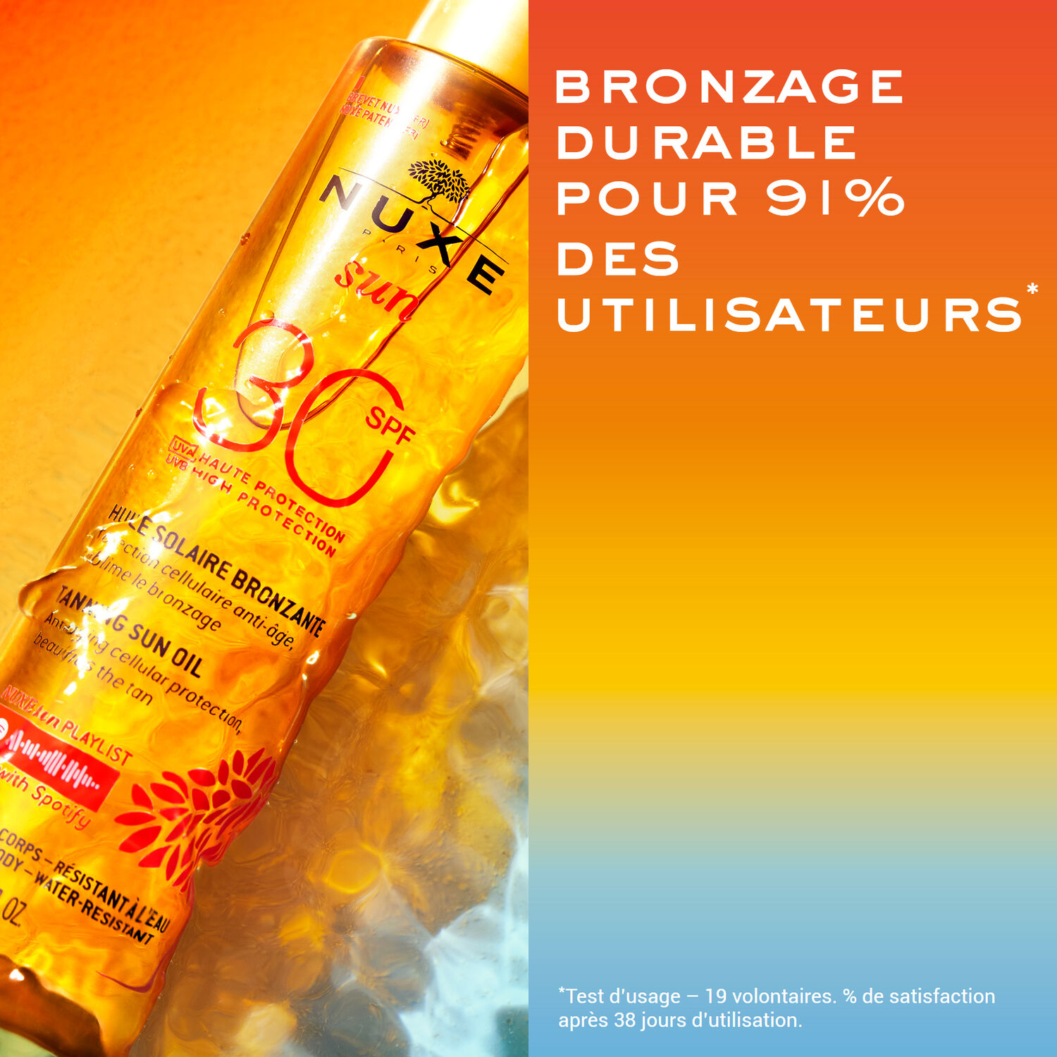 Nuxe Huile solaire bronzante haute protection SPF30 Nuxe Sun - Tous types de peaux - 150ml