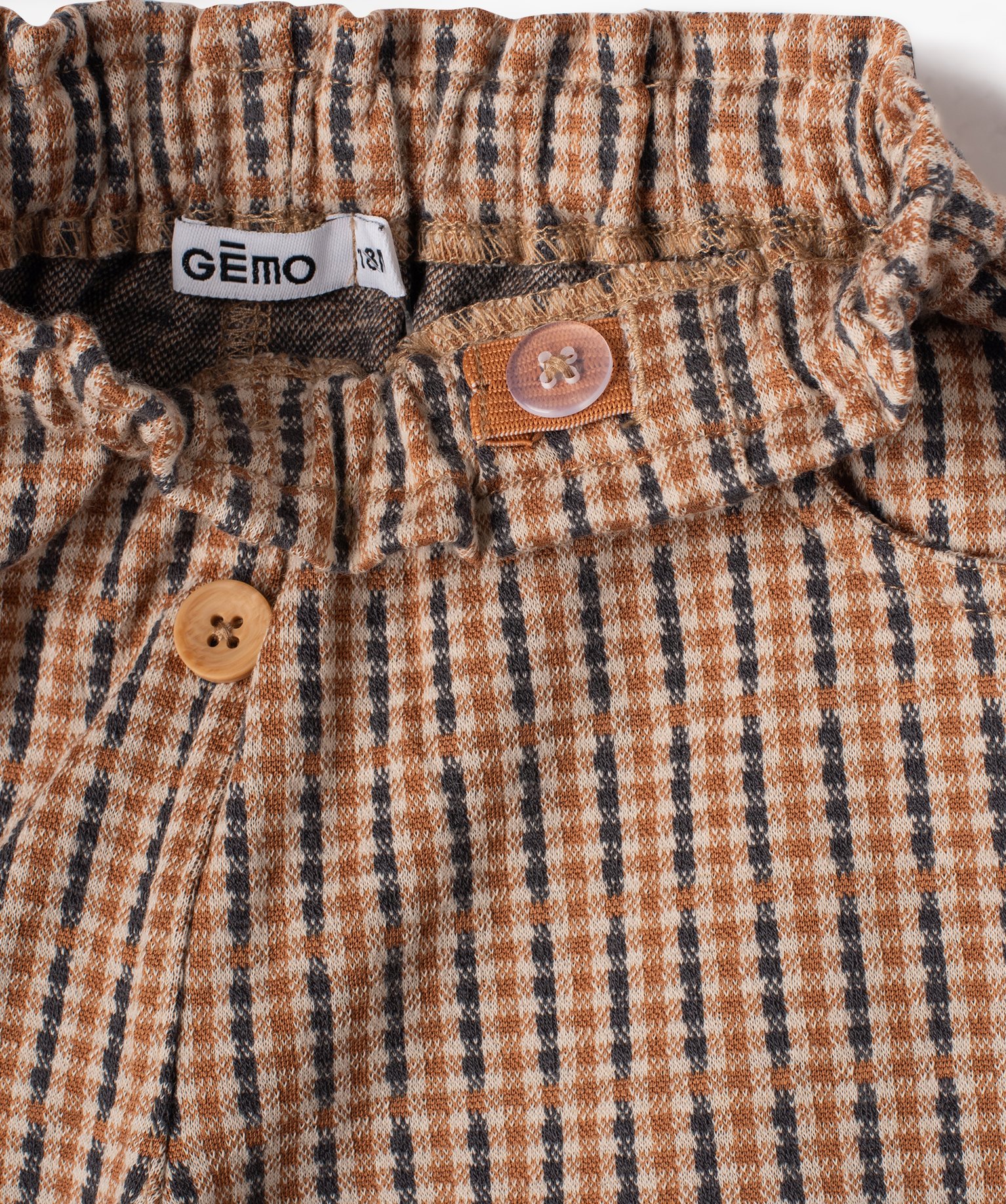 Short ample à carreaux en maille extensible bébé fille carreaux | GEMO