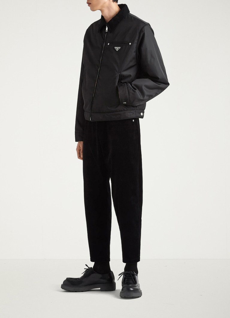 Pantaloni din catifea reiată Prada